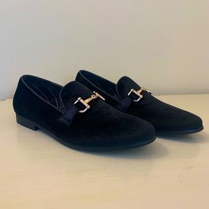 New - Black Velvet Horsebit Loafer